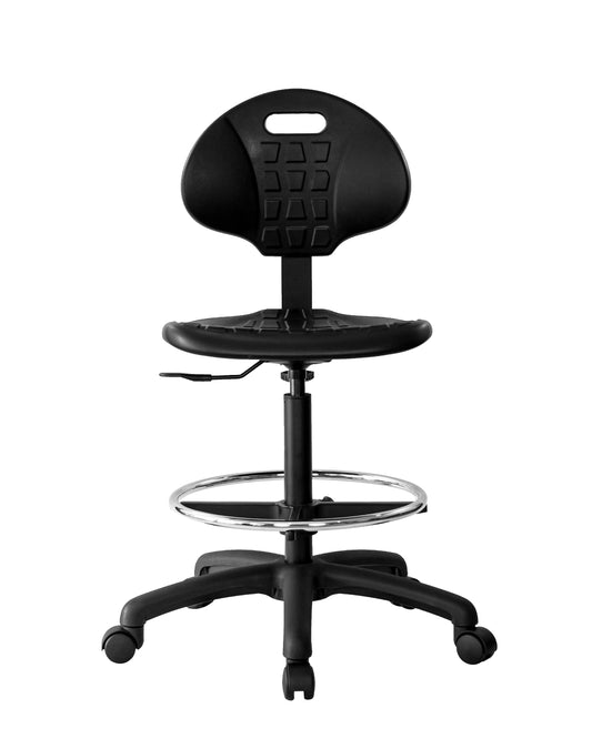 CMPU-HD-11020: TALL TABLE (23"-33" Seat Height) Deluxe Polyurethane Drafting Stool with Heavy Duty Footring